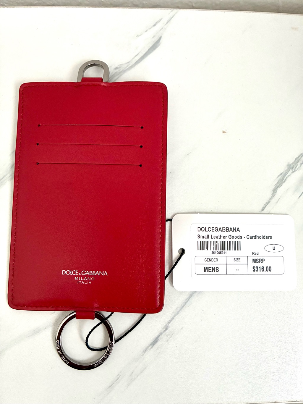 Nwt Red Leather Dolce  Gabbana Card Holder Wallet